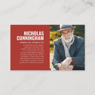 Funeral Memorial In Loving Memory Photo Card