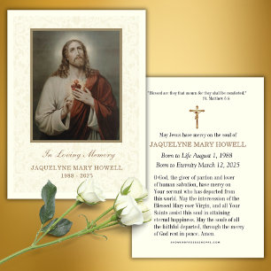 Funeral Memorial Jesus Religious Prayer Card