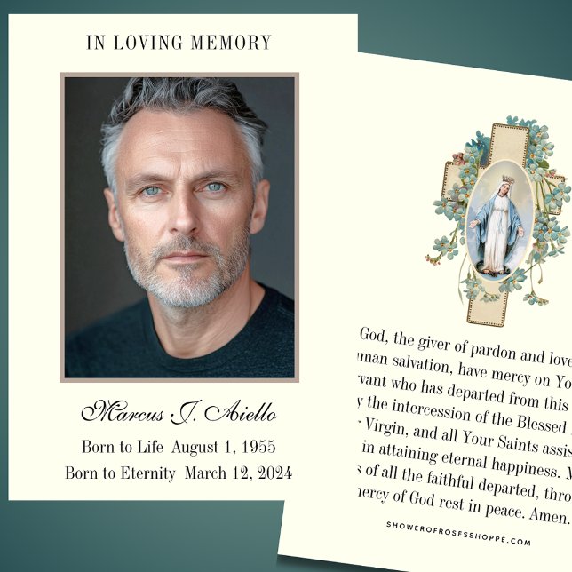 Funeral Memorial Mary Prayer Holy Card (Creator Uploaded)