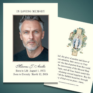 Funeral Memorial Mary Prayer Holy Card