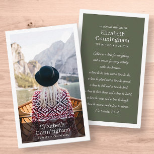 Funeral Memorial Modern and Simple Photo Card