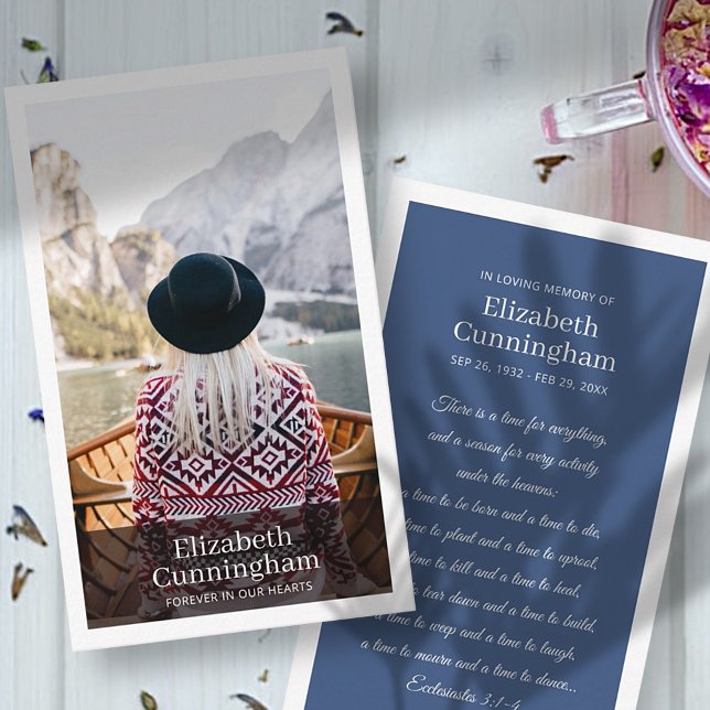 Funeral Memorial Modern and Simple Photo Card (Creator Uploaded)