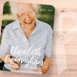 Funeral Memorial Modern Simple Photo Card Magnet