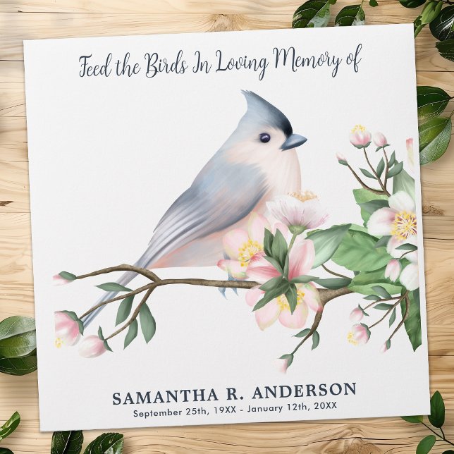 Funeral Memorial Personalised Floral Bird Seed Envelope (Creator Uploaded)