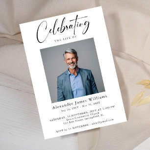 Funeral Memorial Photo Celebration of Life  Invitation