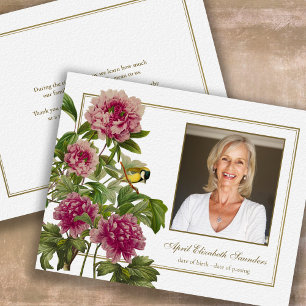 Funeral Memorial Photo   Celebration of Life Thank You Card