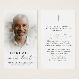 Funeral Memorial Photo Cross Sympathy Prayer Card