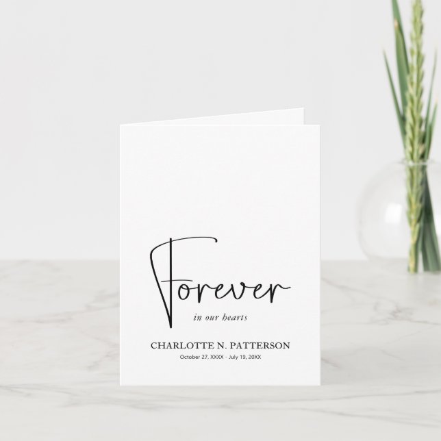 Funeral Memorial Photo Folded Thank You Card (Front)