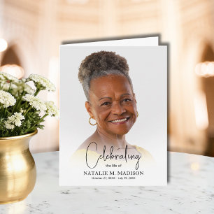 Funeral Memorial Photo Folded Thank You Card