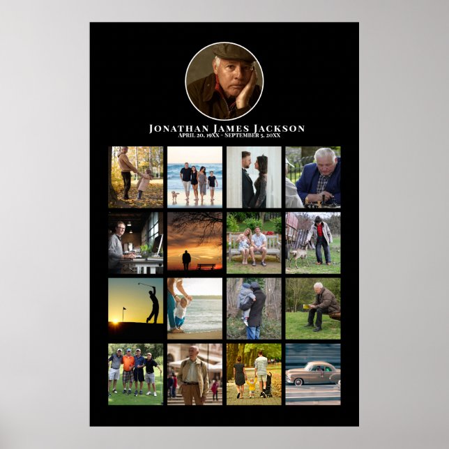 Funeral Memorial Photo Life Celebration  Poster (Front)