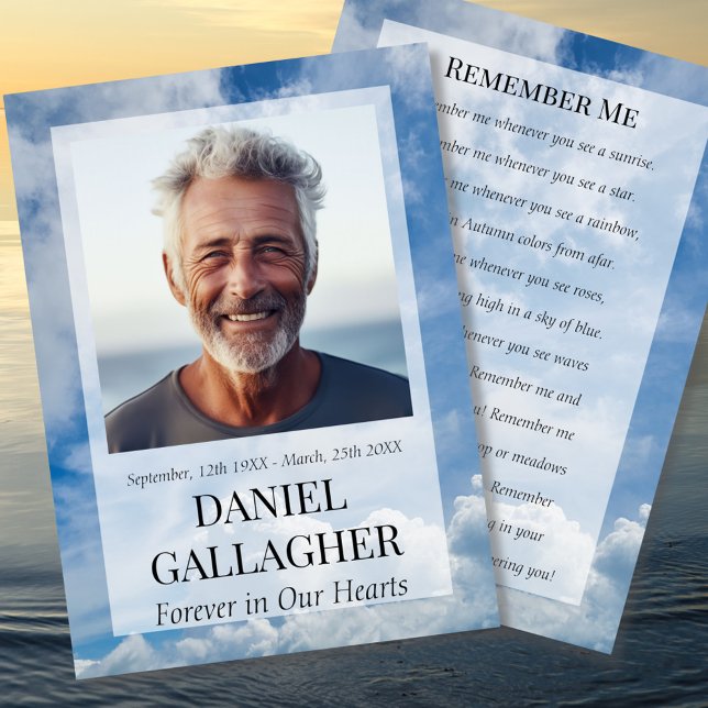 Funeral Memorial Photo Remember Me Prayer Card (Creator Uploaded)