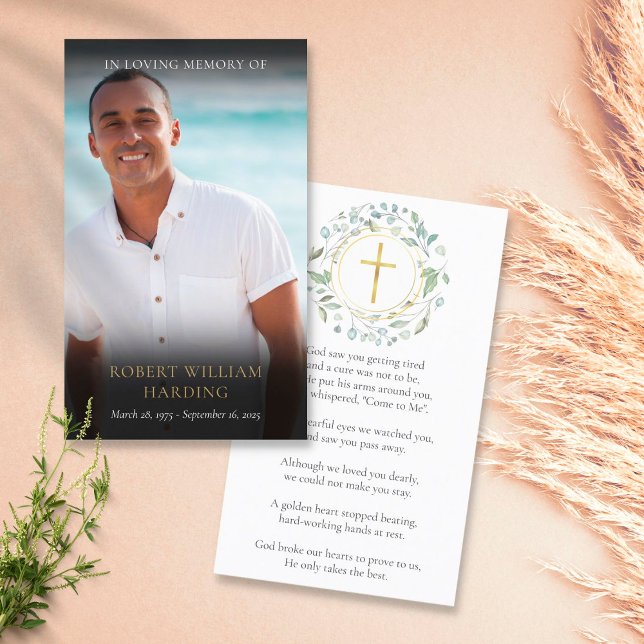 Funeral Memorial Poem Photo Prayer Card (Creator Uploaded)