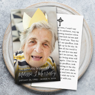 Funeral Memorial Prayer Photo Business Card