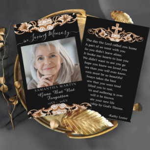 Funeral Memorial Prayer Photo Card