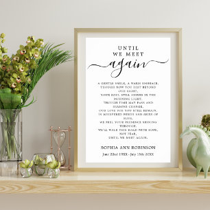 Funeral Memorial Service Poem Keepsake  Poster
