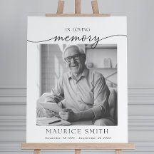 Funeral Memorial Sign with Photo Editable In Lovin