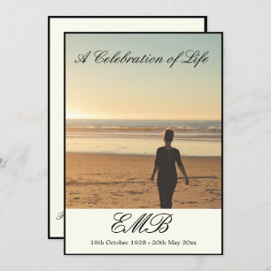 Funeral Memorial Simple  Photo Celebration of Life Invitation