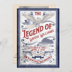 Funeral Military Veteran Patriotic theme Invitation