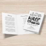 Funeral Obituary Order of Service 5 Photo Program<br><div class="desc">Elegant funeral program featuring a classic white background that can be changed to any colour,  5 photos of your lost one,  the funeral details,  an obituary,  order of service and a personalised thank you note on the back.</div>