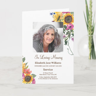 Funeral Obituary Order of Service Photo Program