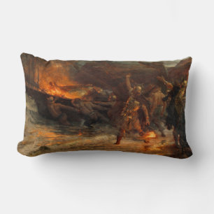 Funeral of a Viking (by Frank Dicksee) Lumbar Cushion