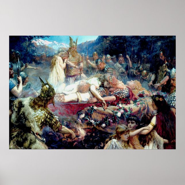 Funeral of a Viking Warrior Sigurd and Brynhild Poster (Front)