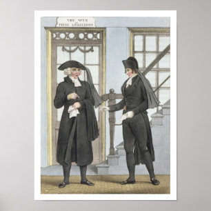 Funeral officials of Amsterdam, illustration from Poster