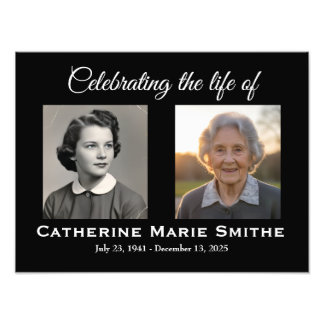 Funeral or Memorial Double Image Photo Print