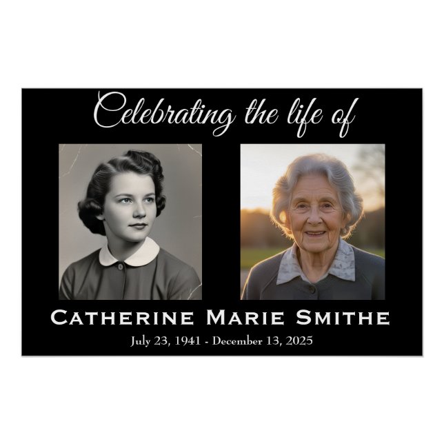 Funeral or Memorial Double Image Poster (Front)