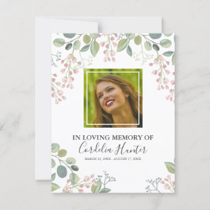 Funeral Order of Service   Elegant Pink Blossom