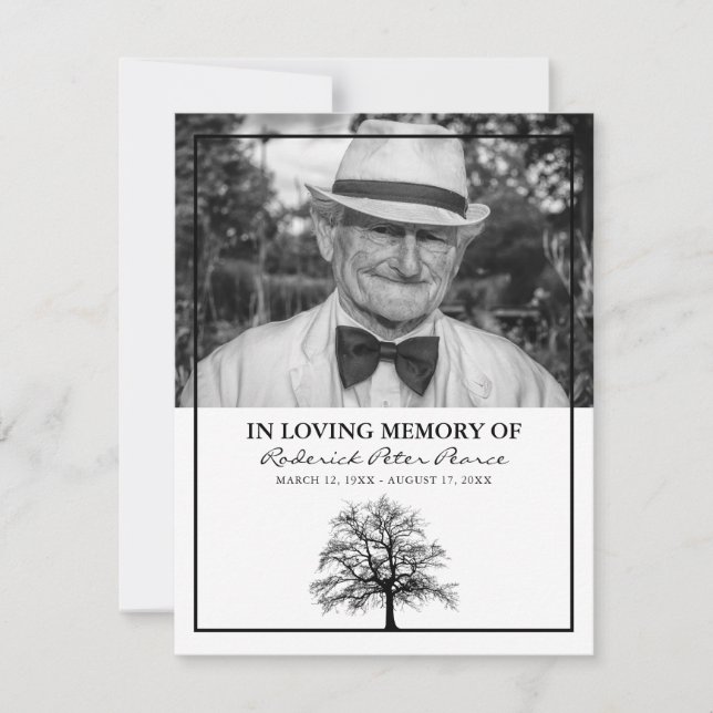 Funeral Order of Service | Elegant Tree Thank You (Front)
