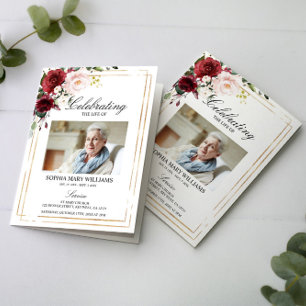 Funeral Order of Service   Floral Memorial Program