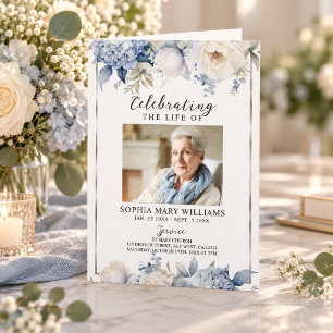 Funeral Order of Service Floral Memorial Program