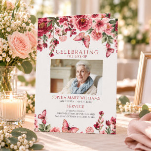 Funeral Order of Service Floral Memorial Program