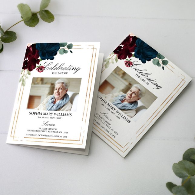 Funeral Order of Service | Floral Memorial Program (Creator Uploaded)