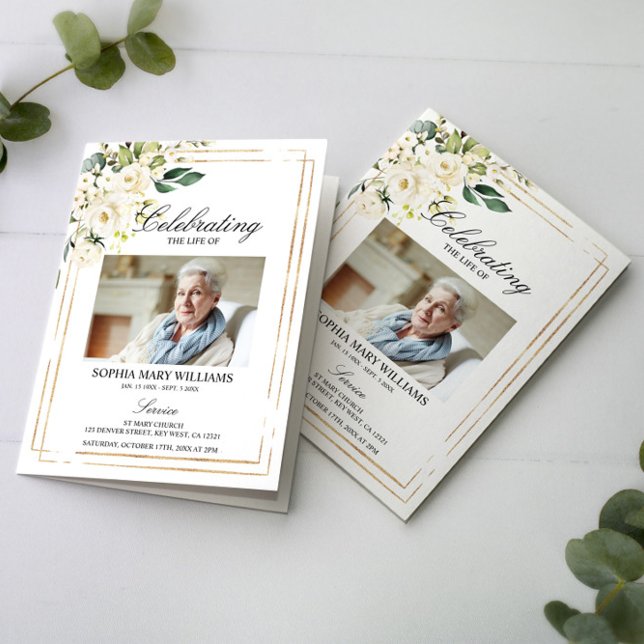 Funeral Order of Service | Floral Memorial Program (Creator Uploaded)