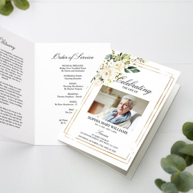 Funeral Order of Service | Floral Memorial Program (Creator Uploaded)