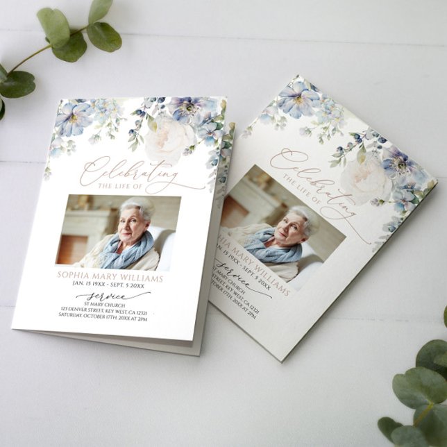 Funeral Order of Service | Floral Memorial Program (Creator Uploaded)