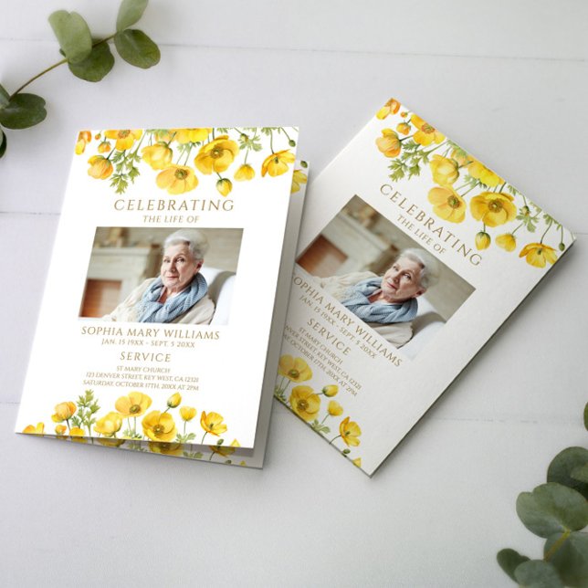 Funeral Order of Service | Floral Memorial Program (Creator Uploaded)