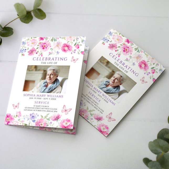 Funeral Order of Service | Floral Memorial Program (Creator Uploaded)