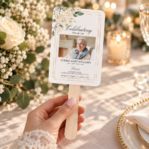 Funeral Order of Service Floral Set of Fans