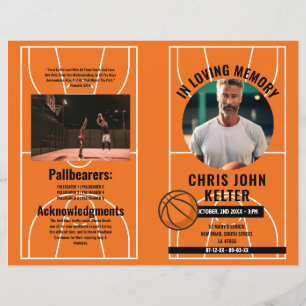 Funeral Order of Service Life Basketball Obituary Flyer
