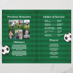 Funeral Order of Service Life Soccer Football Flyer