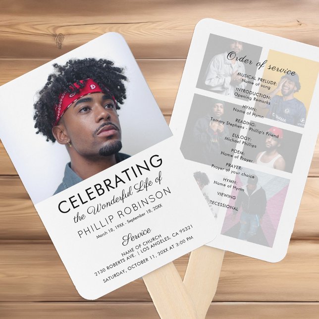 Funeral Order Of Service | Memorial Program Hand F Fan (Creator Uploaded)