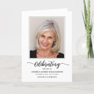 Funeral Order of Service Photo Memorial Folded Program