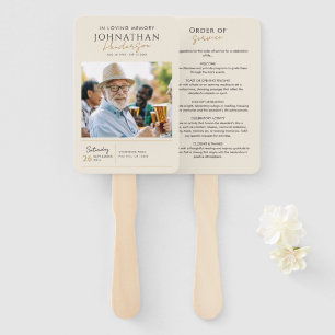 Funeral Order of Service Photo Program Hand Fan