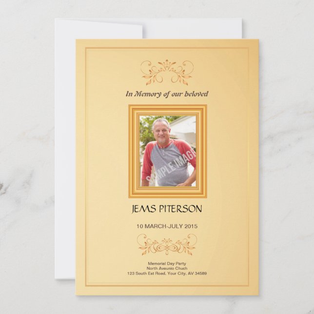 Funeral order of service Program card (Front)