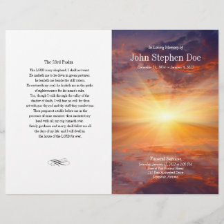Funeral Order of Service | Sunset Memorial Program