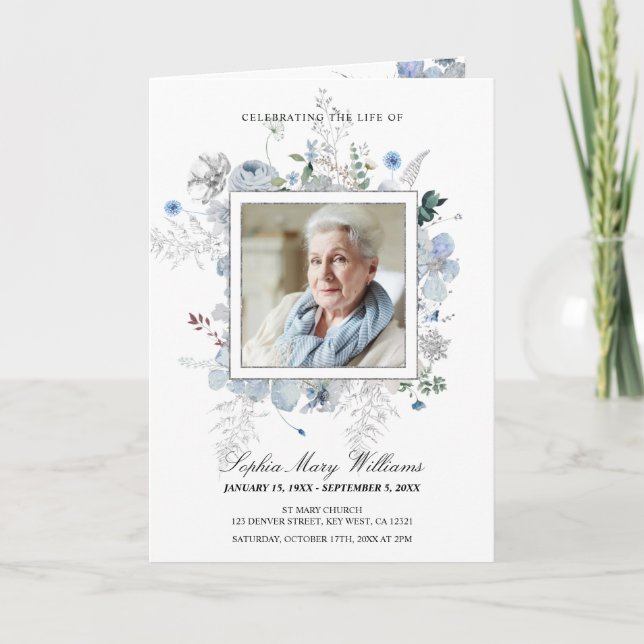 Funeral Order of Service, Wildflowers Program (Front)