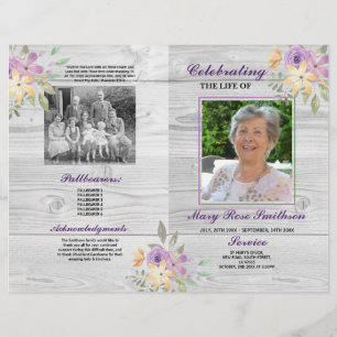 Funeral Order Service Celebration of Life Purple   Flyer